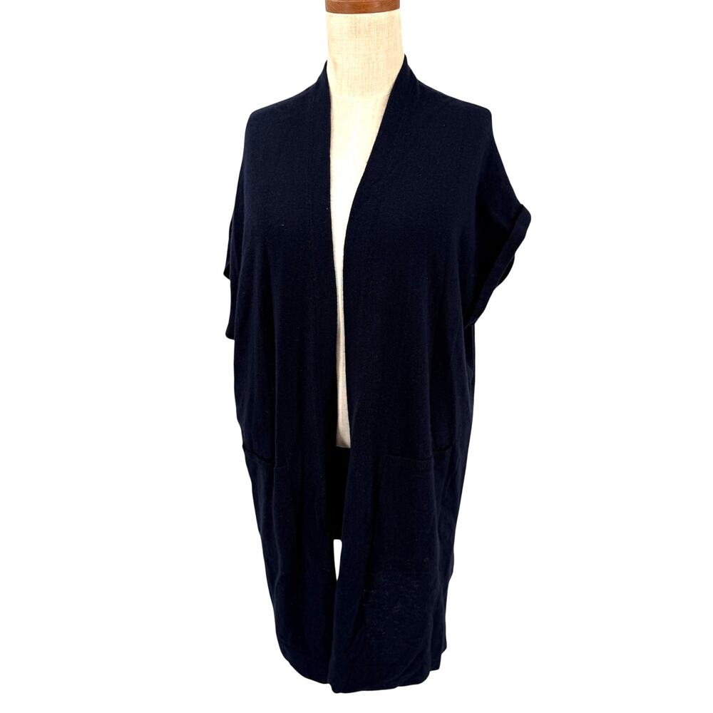 Vince 100% Cashmere Long Sweater Vest Gillet Black/Navy Size Large  New